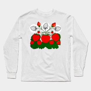 colorful fruit vintage strawberries Long Sleeve T-Shirt